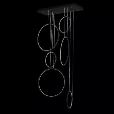 Altavola Design: Lampa wisząca Ledowe Okręgi No. 8 czarny 90 cm in 3k 