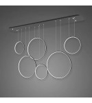 Pendant lamps circles - Altavola Design: Led Circles pendant lamp no. 8 black 180 cm in 3k  - product 1