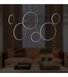 Pendant lamps circles - Altavola Design: Led Circles pendant lamp no. 8 black 180 cm in 3k  - product 2
