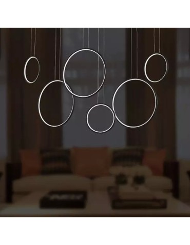 Altavola Design: Lampa wisząca Ledowe Okręgi no. 8 czarna 180 cm in 3k - produkt 2