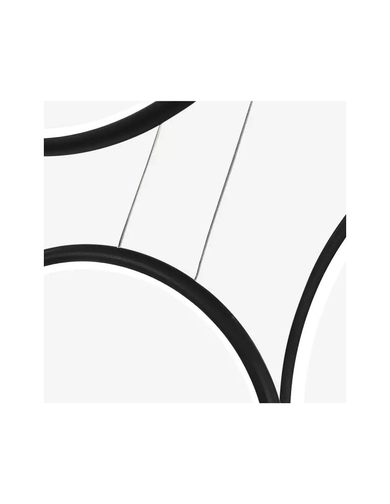 Pendant lamps circles - Altavola Design: Led Circles pendant lamp no. 8 black 180 cm in 3k  - product kolory-swiatla.pl 5