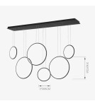 Pendant lamps circles - Altavola Design: Led Circles pendant lamp no. 8 black 180 cm in 3k  - product 9