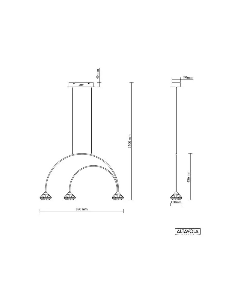 Pendant lamps over the island - Altavola Design TIFFANY No. 3 CL1 Pendant Lamp  - product kolory-swiatla.pl 10
