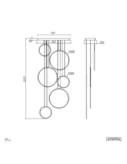 Altavola Design: Lampa wisząca Ledowe Okręgi No. 8 - 90 cm in 3k biała  - produkt 2