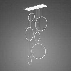 Altavola Design: Lampa wisząca Ledowe Okręgi No. 8 - 90 cm in 3k biała_ściemnialna 