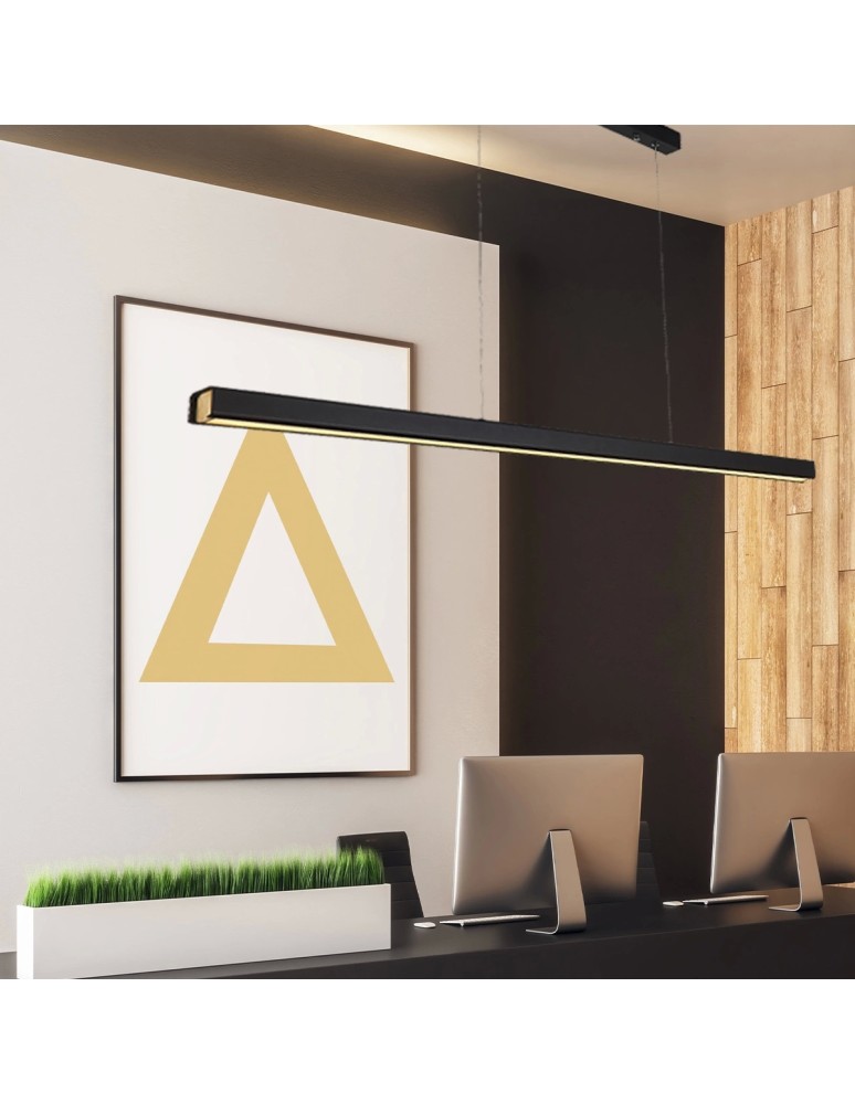 Pendant lamps over desk - Altavola Design LINEAR 120cm black 3k pendant lamp  - product kolory-swiatla.pl 3