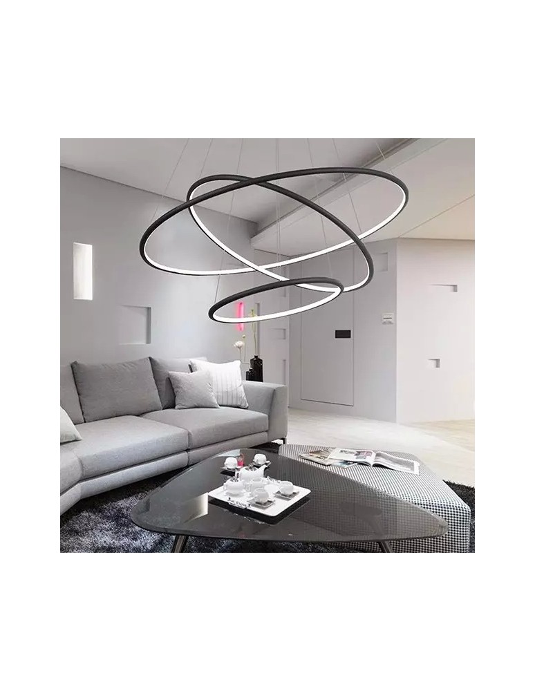 Pendant lamps circles - Altavola Design Led Circles Pendant Lamp No.3 dia.100 cm in 4k black  - product kolory-swiatla.pl 7