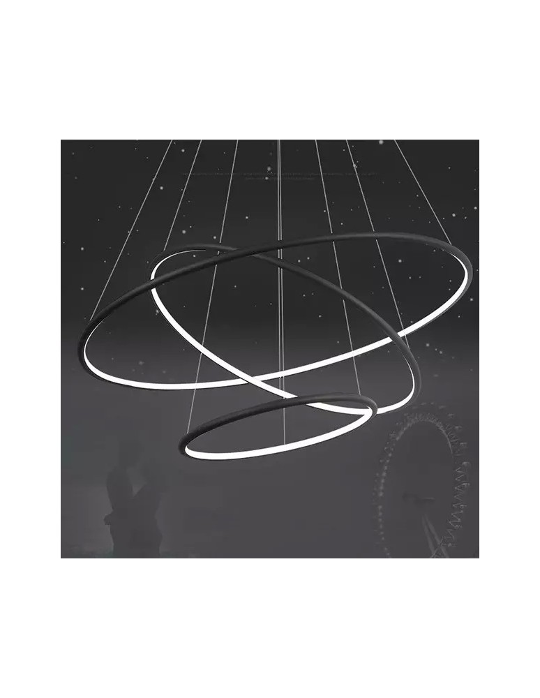 Pendant lamps circles - Altavola Design Led Circles Pendant Lamp No.3 dia.100 cm in 4k black  - product kolory-swiatla.pl 9