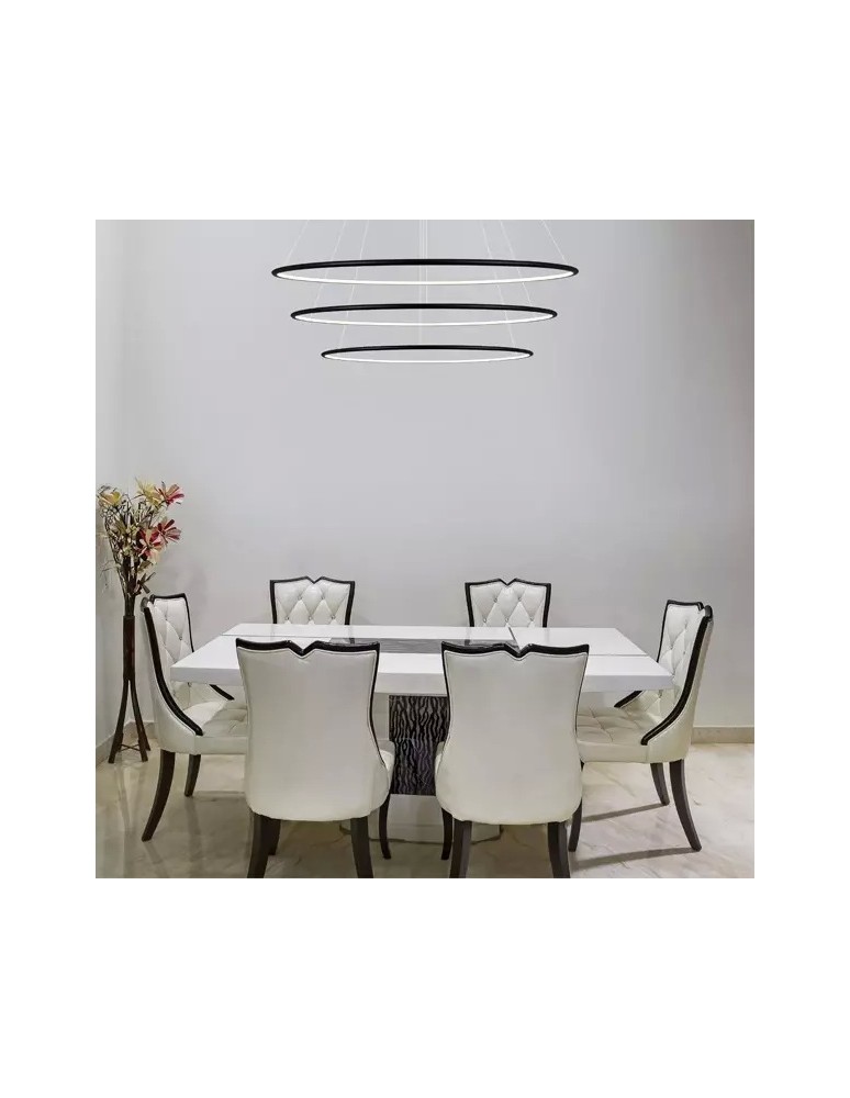 Pendant lamps circles - Altavola Design Led Circles Pendant Lamp No.3 dia.100 cm in 4k black  - product kolory-swiatla.pl 10