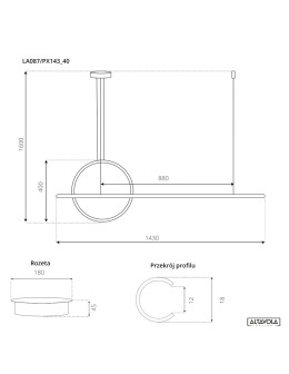 Altavola Design Lampa wisząca LINEA No.2 Φ40 cm 3k biała - produkt 2