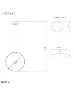 Altavola Design Lampa wisząca Ledowe okręgi No.1 X Φ60cm in 4k biała  - produkt 2