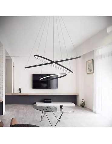 Altavola Design Lampa wisząca Ledowe Okręgi No.3 Φ100 cm in 3k czarna ściemnialna  - produkt 2