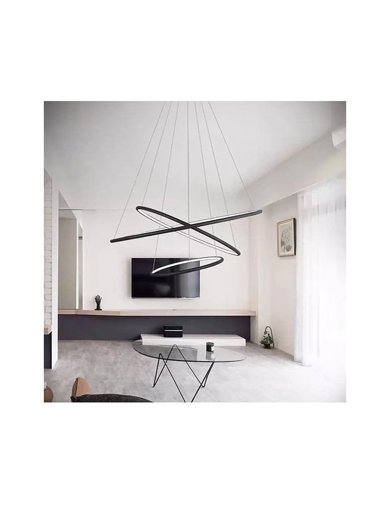 Pendant lamps circles - Altavola Design Led Circles Pendant Lamp No.3 ¶ 100 cm in 3k black dimmable  - product kolory-swiatla.pl 2