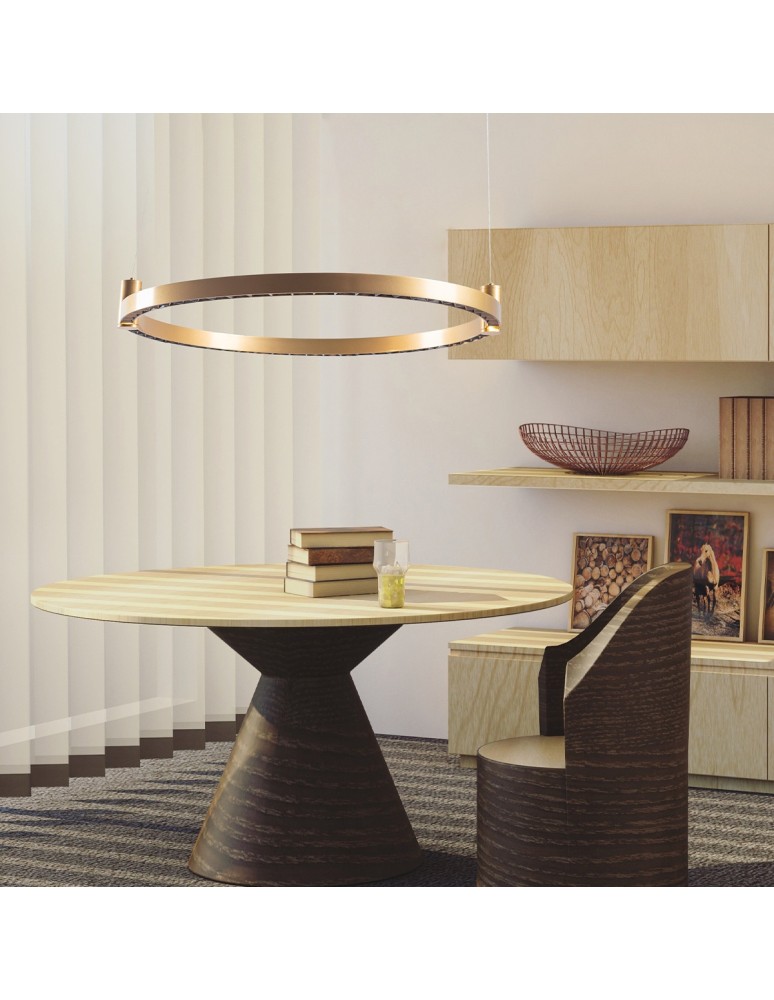 Pendant lamps circles - Altavola Design Led pendant lamp Diamante No.2 CO1 60 cm gold  - product kolory-swiatla.pl 2