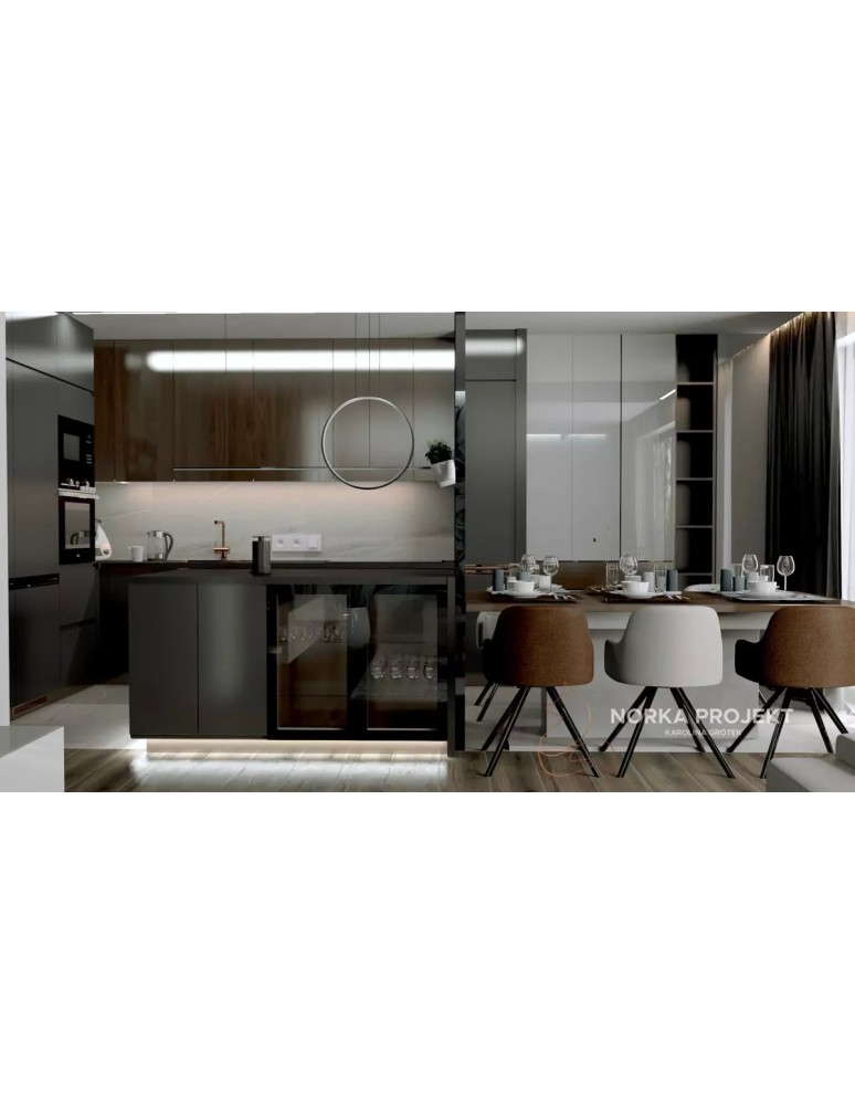 Pendant lamps over the island - Altavola Design LINEA No.2 pendant lamp ¶ 40 cm black 4k  - product kolory-swiatla.pl 3