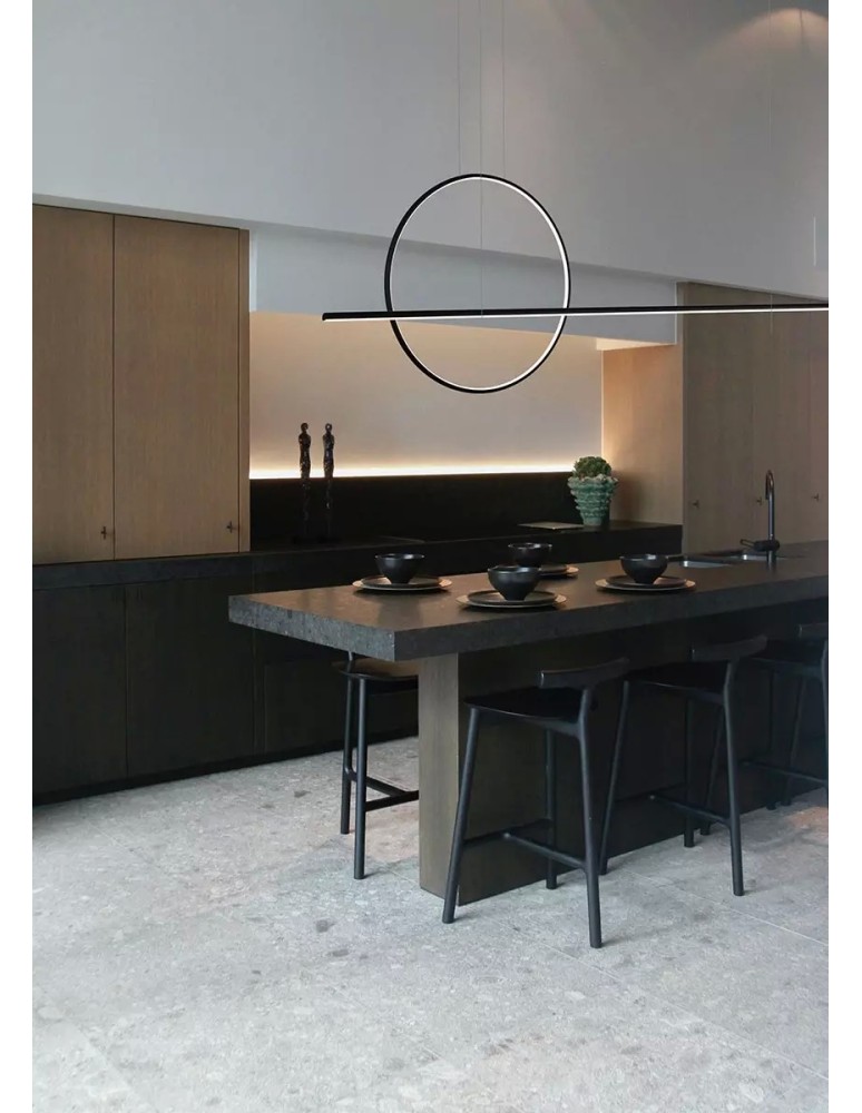 Pendant lamps over the island - Altavola Design LINEA No.2 pendant lamp ¶ 40 cm black 4k  - product kolory-swiatla.pl 4