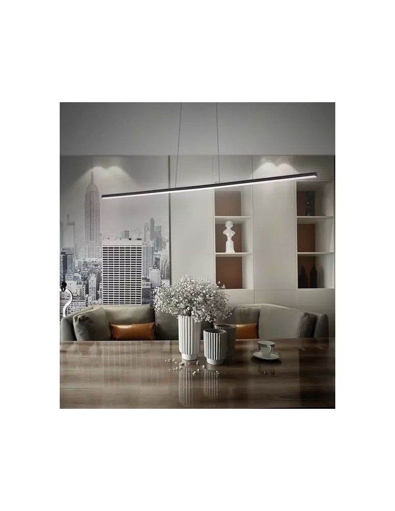 Pendant lamps over the island - Altavola Design LINEA No.1 pendant lamp 120cm 3k 20W black   - product kolory-swiatla.pl 3