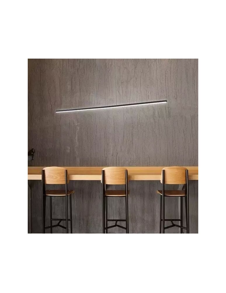 Pendant lamps over the island - Altavola Design LINEA No.1 pendant lamp 120cm 3k 20W black   - product kolory-swiatla.pl 4