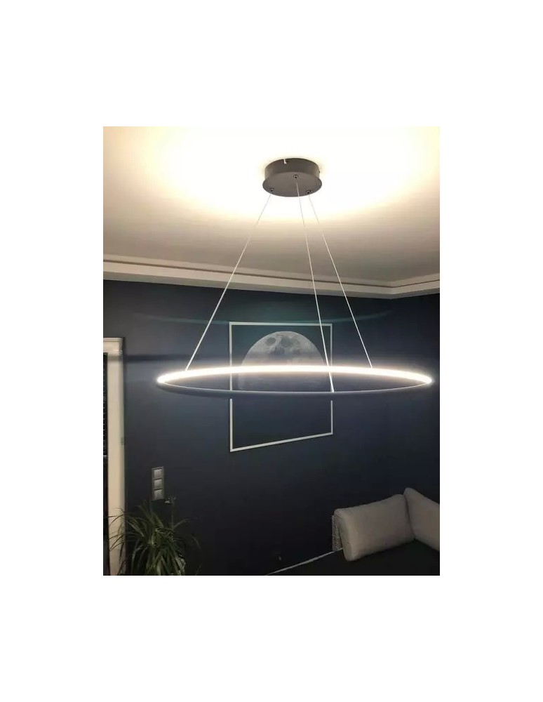 Pendant lamps circles - Altavola Design Led Circles Pendant Lamp No.1 dia.60cm in 3k 32W black   - product kolory-swiatla.pl 3