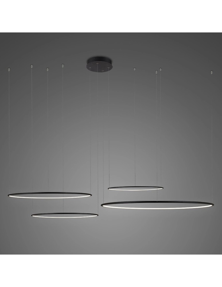 Pendant lamps circles - Altavola Design Led Circles Pendant Lamp No.4 CO4 ¶ 100 cm in 3k 152W black   - product kolory-swiatla.pl 1