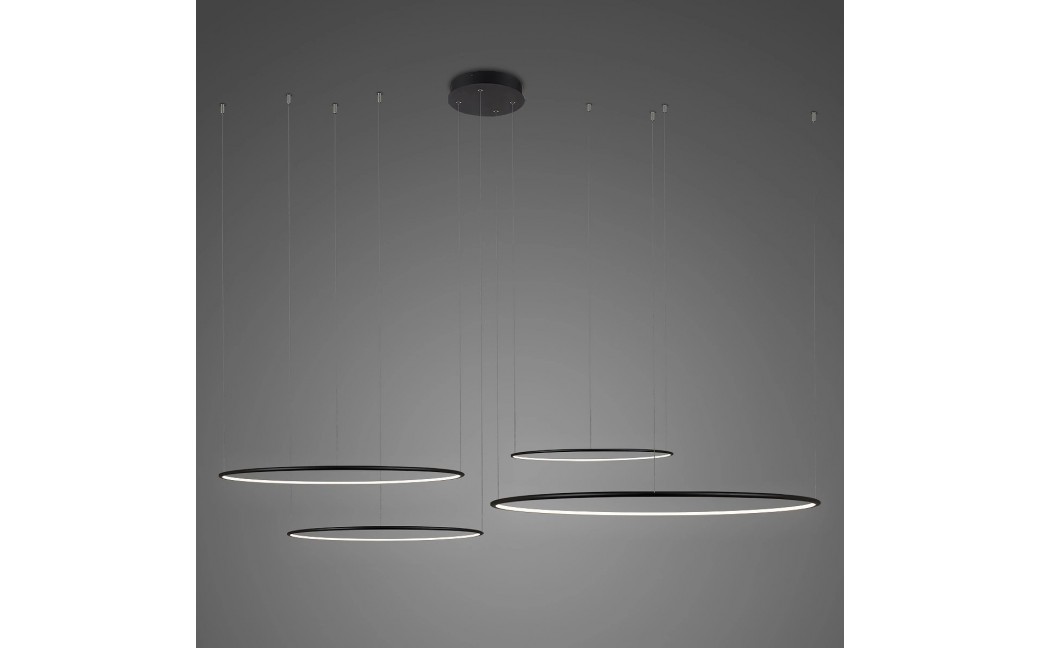 Altavola Design Lampa wisząca Ledowe Okręgi No.4 CO4 Φ100 cm in 3k 152W czarna 