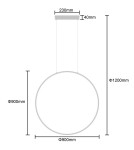 Pendant lamps circles - Light Prestige Mirror pendant large white 1xLED LP-999/1P L WH - product 5