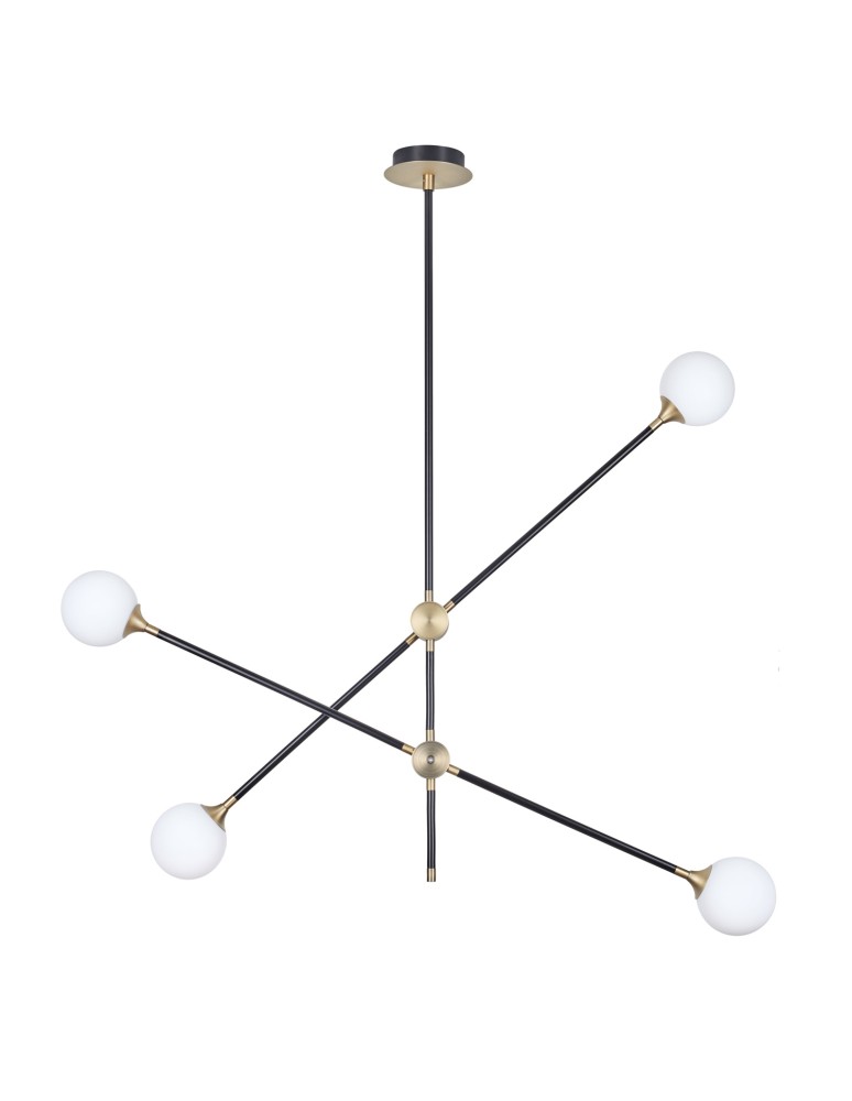 Pendant lamps spheres - Step into Design SPILLO black and gold 92cm pendant lamp ST-9389P-4 - product kolory-swiatla.pl 1