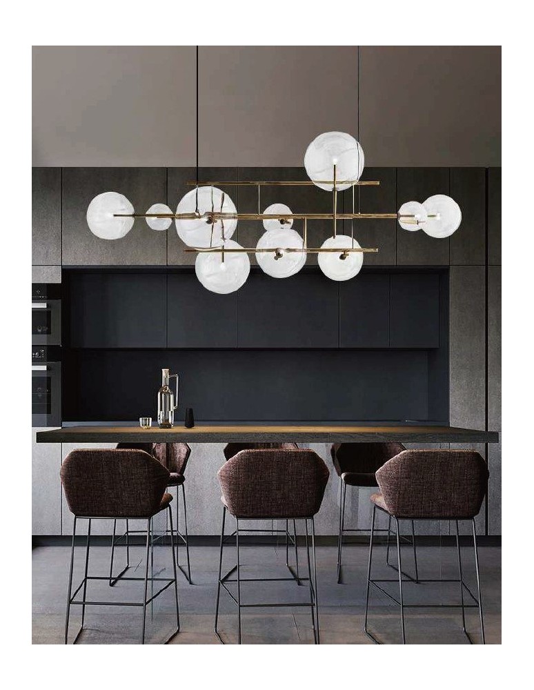 Pendant lamps spheres - Step into Design CHARM brass 200cm pendant lamp ST-9757P-L - product kolory-swiatla.pl 2