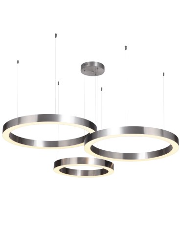 Step into Design CIRCLE 60+60+80 LED nickel pendant lamp on 1 soffit ST-8848-60+60+80 nickel