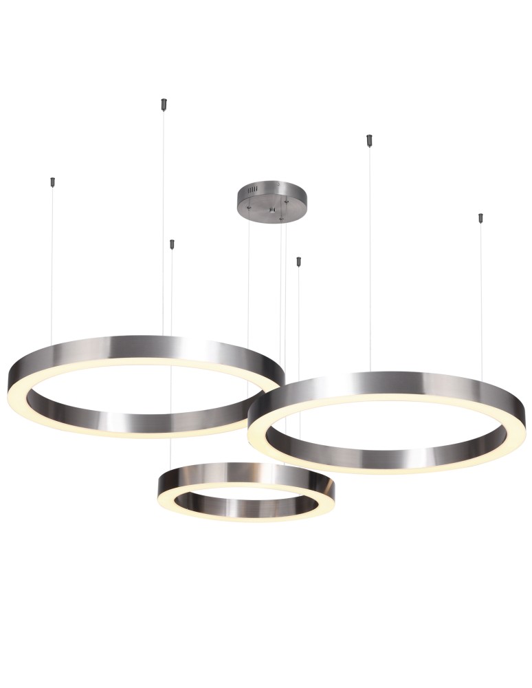 Pendant lamps circles - Step into Design CIRCLE 60+60+80 LED nickel pendant lamp on 1 soffit ST-8848-60+60+80 nickel - product kolory-swiatla.pl 1