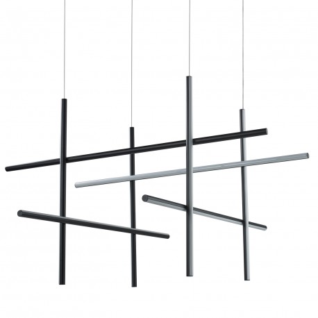 Step into Design Lampa wisząca ASTA-8 LED 4000K czarna 120cm ST-9194P-8 black 4000K