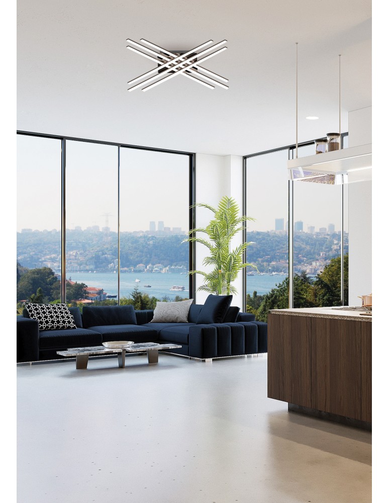 LED ceiling lamps - Zuma Line Cross Ceiling Lamp PL99829-6 chrome - product kolory-swiatla.pl 2