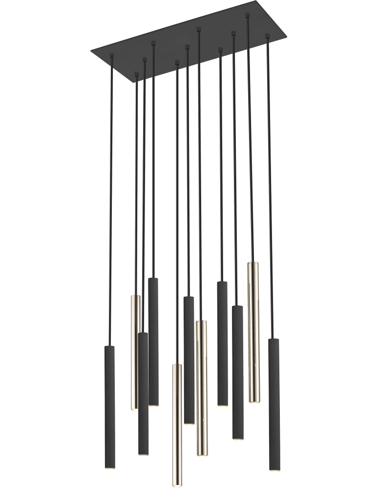 Lampy wiszące rurki - Zuma Line Loya Lampa Wisząca Czarny Mat+Złota/Matt Black+French Gold P0461-11A-P7SD - produkt kolory-swiatla.pl 1
