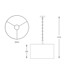 Pendant lamps with lampshade - Zuma Line Pendant Inga P06-Gd-Bl P06-GD-BL blue - product 2