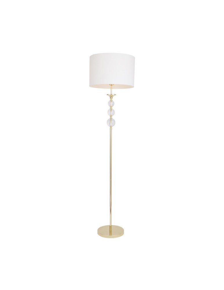 Floor lamps with lampshade - Zuma Line Rea Ii Floor Lamp Gold-White/Gold-White RLL93163-1GW. - product kolory-swiatla.pl 1