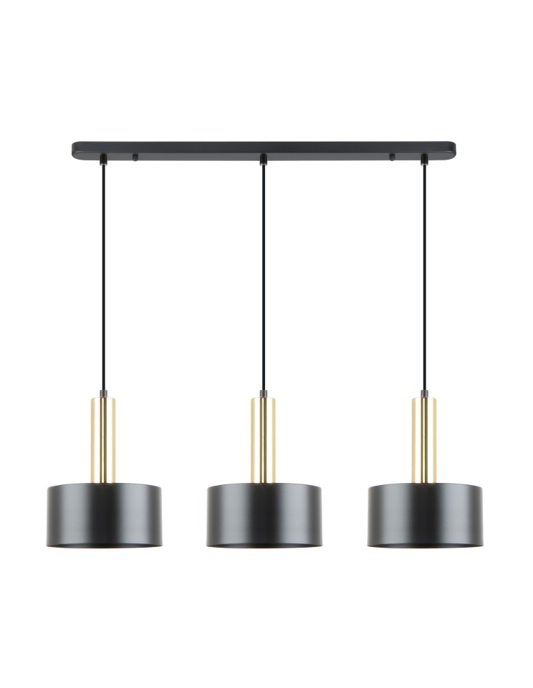 Pendant lamps on a strip - Zuma Line Leo Pendant Lamp A8133-3A matte black - product kolory-swiatla.pl 1