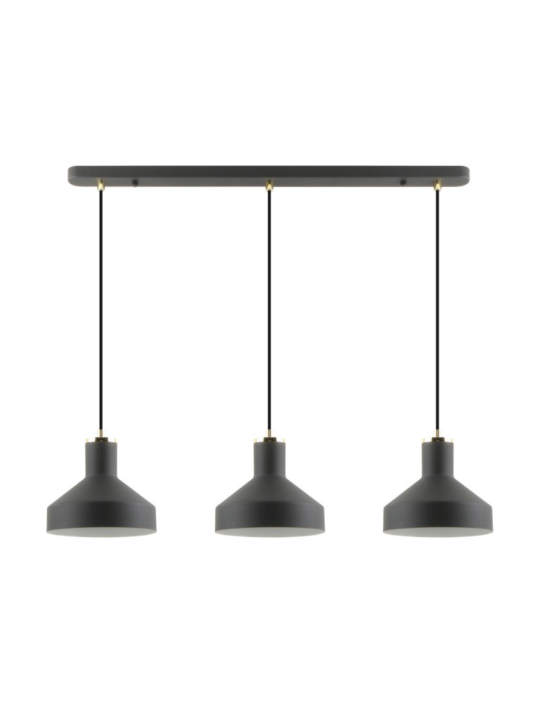 Pendant lamps on a strip - Zuma Line Sigma Pendant Lamp A8016S-3A matte black. - product kolory-swiatla.pl 1