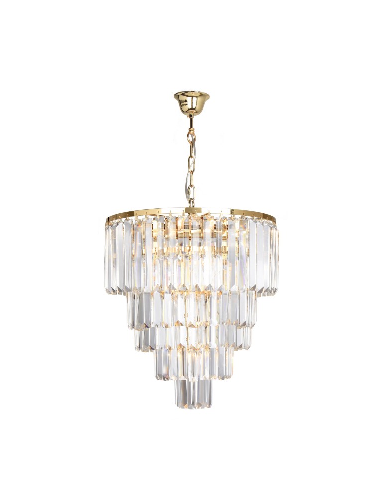 Glamour pendant lamps - Zuma Line Amedeo Gold Pendant Lamp 17106/6+3+1-GD+CL - product kolory-swiatla.pl 1