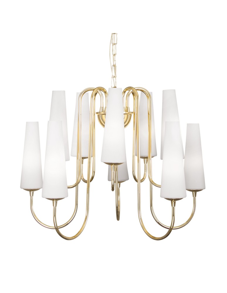 Gold chandeliers - Zuma Line MAGNUM 10 gold/gold pendant lamp - product kolory-swiatla.pl 1