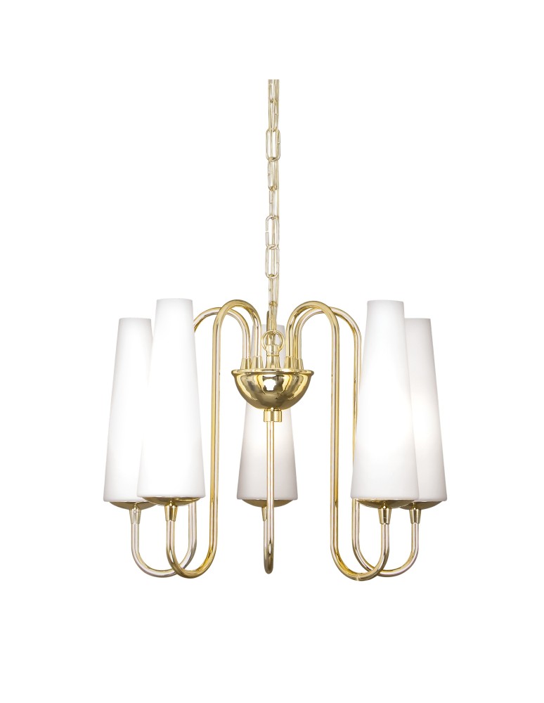 Gold chandeliers - Zuma Line MAGNUM 5 gold/gold pendant lamp - product kolory-swiatla.pl 1