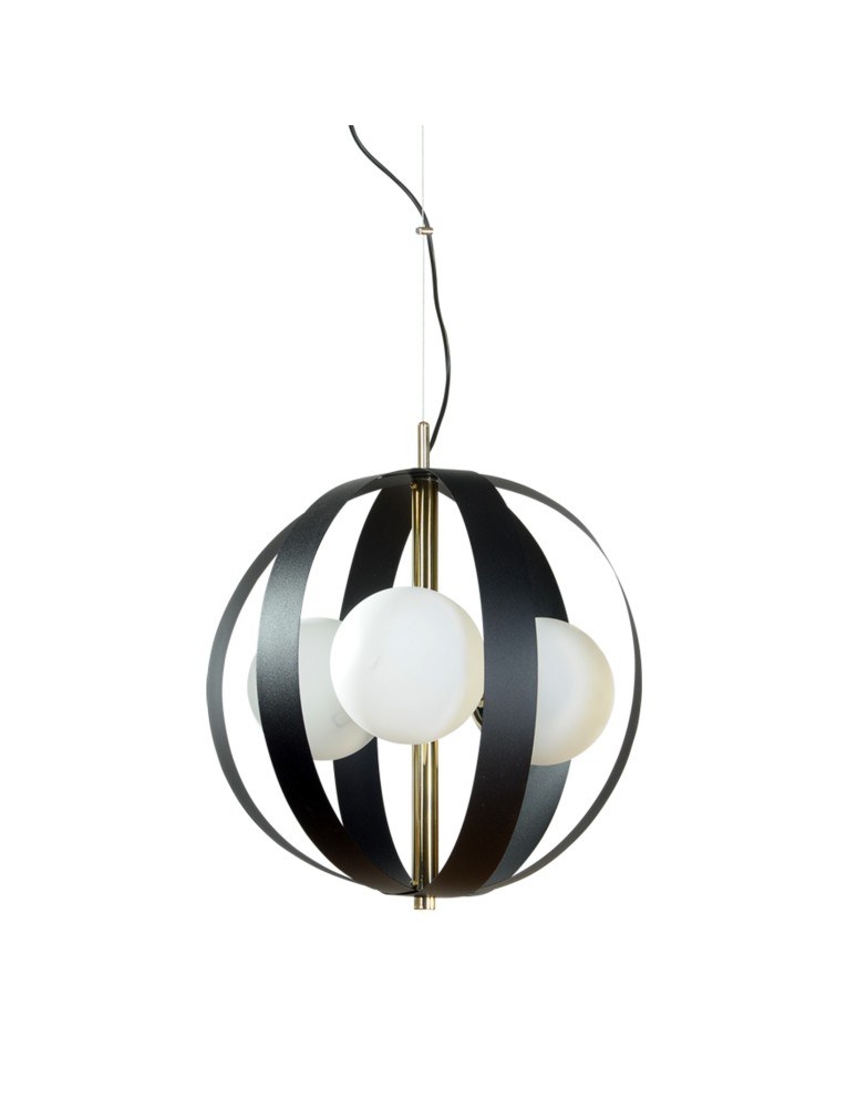 Pendant lamps spheres - Zuma Line NELA 40 cm black-gold /black-gold pendant lamp - product kolory-swiatla.pl 1