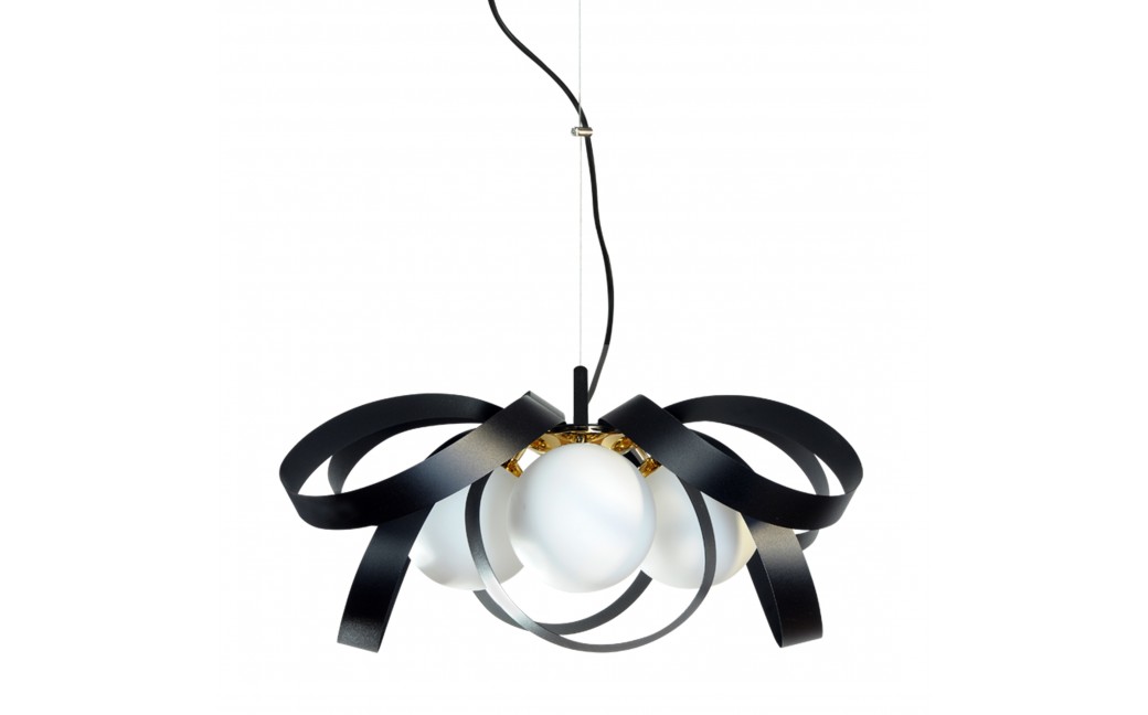 Zuma Line Lampa wisząca NELA FLAT 65 cm czarno-złota /black-gold