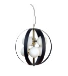 Pendant lamps spheres - Zuma Line NELA 50 cm pendant lamp black-gold /black-gold - product 1