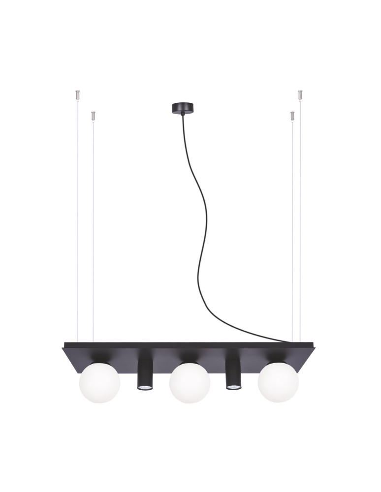 Pendant lamps over the island - Zuma Line PLANT SHELF pendant lamp black/black - product kolory-swiatla.pl 1