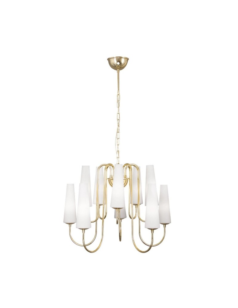 Gold chandeliers - Zuma Line MAGNUM 10 gold/gold pendant lamp - product kolory-swiatla.pl 2