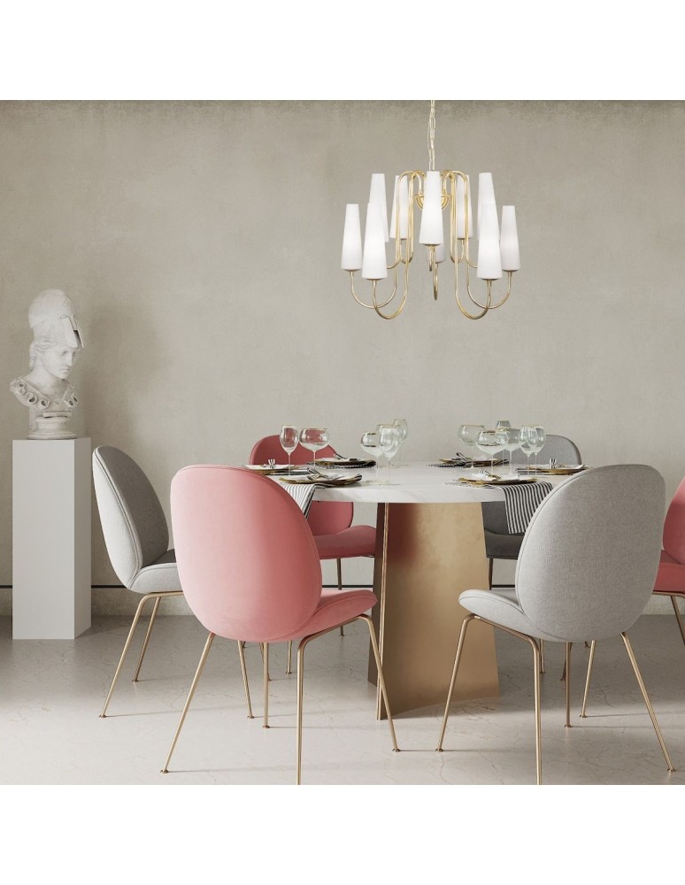 Gold chandeliers - Zuma Line MAGNUM 10 gold/gold pendant lamp - product kolory-swiatla.pl 3