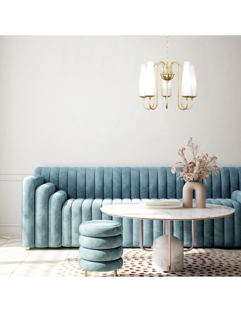 Gold chandeliers - Zuma Line MAGNUM 5 gold/gold pendant lamp - product kolory-swiatla.pl 3