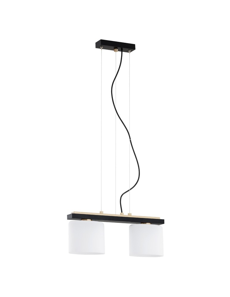 Double pendant lamps - Argon CANOA 2 fl. pendant lamp 2x15W (max) opal mat black 7164 - product kolory-swiatla.pl 2