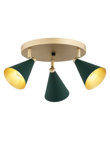 Argon LUCINDA plafon 3 pł. 3x7W (max) zielony złoty 6245