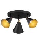 Spotlight ceiling lamps - Argon LUCINDA plafond 3 fl. 3x7W (max) black gold 6244 - product 1
